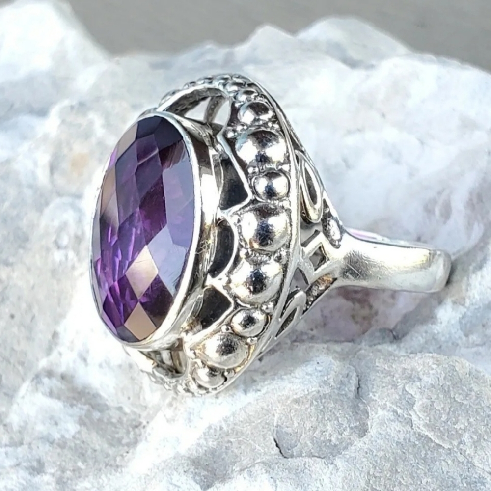 Nicky Butler Silver Ring with Purple Gemstone